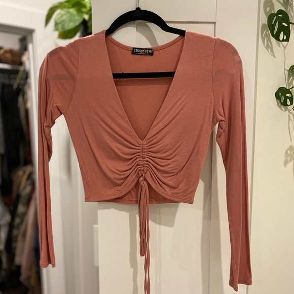 Fashion Nova Tops - Mauve Ruched Cropped Top